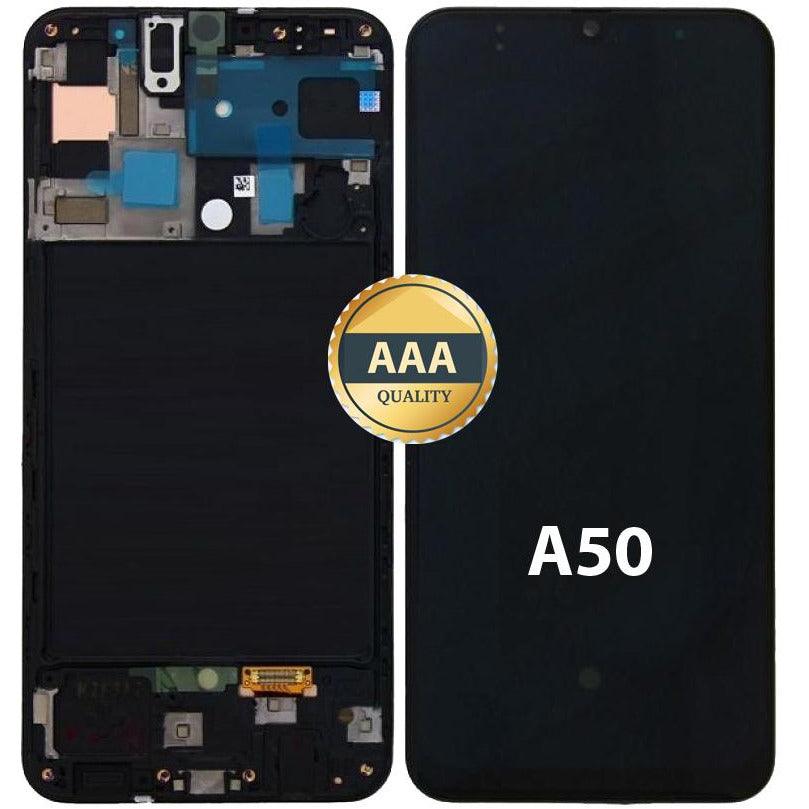 Replacement Samsung A50 LCD & Digitizer with Frame Black (AAA Quality) Black - Best Cell Phone Parts Distributor in Canada