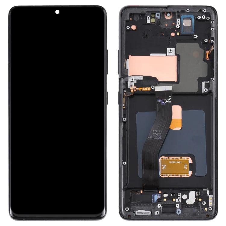 AMOLED LCD Screen Digitizer Full Assembly with Frame For Samsung Galaxy S21 Ultra 5G G998 (Phantom Black) - Best Cell Phone Parts Distributor in Canada, Parts Source