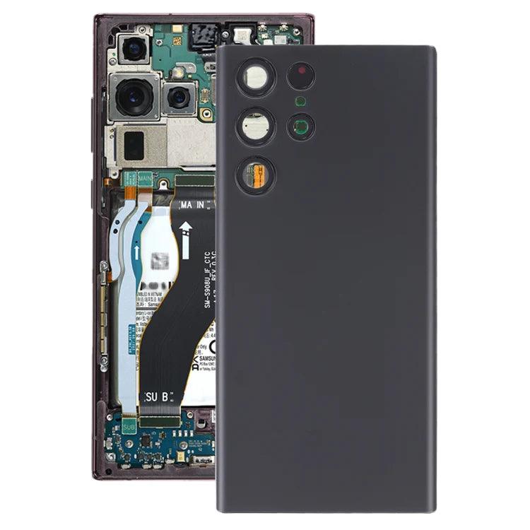 For Samsung Galaxy S22 Ultra 5G SM-S908B Battery Back Cover with Camera Lens Cover (Black) - Best Cell Phone Parts Distributor in Canada, Parts Source