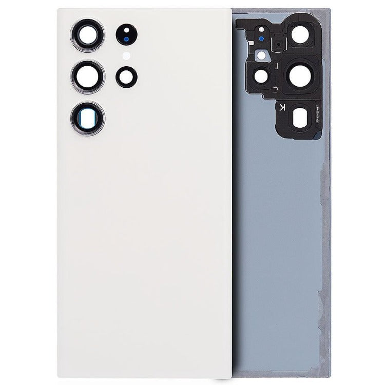 Back Glass Cover With Camera Lens Housing Door Replacement For Samsung Galaxy S23 Ultra 5G S918 (Cream) - Best Cell Phone Parts Distributor in Canada, Parts Source