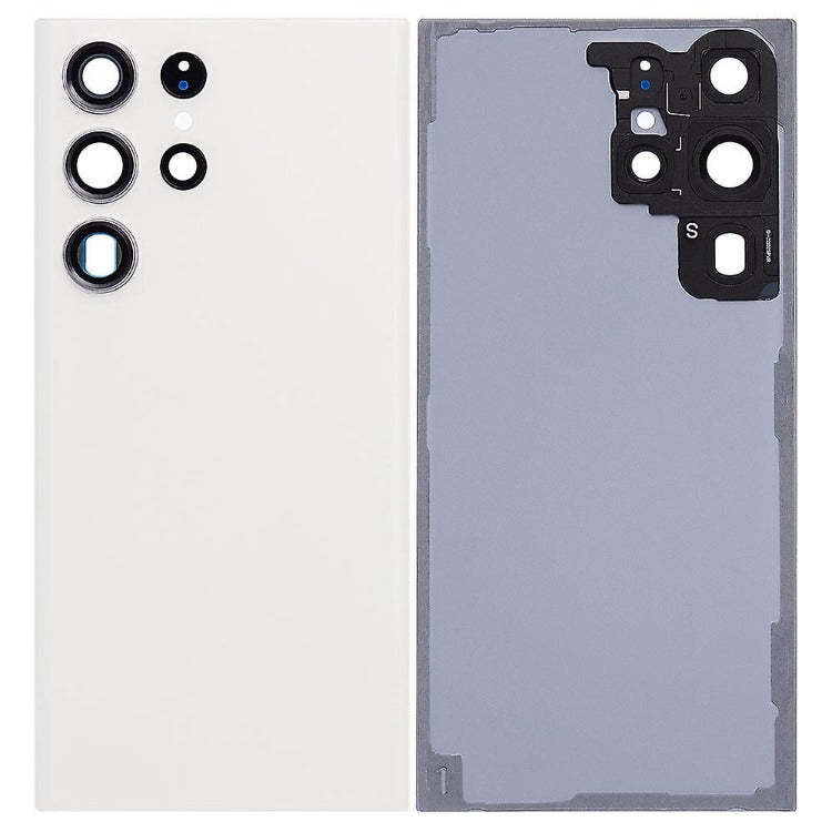 Back Glass Cover With Camera Lens Housing Door Replacement For Samsung Galaxy S23 Ultra 5G S918 (Cream) - Best Cell Phone Parts Distributor in Canada, Parts Source