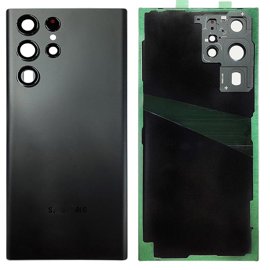 Back Glass Cover With Camera Lens Housing Door Replacement For Samsung Galaxy S23 Ultra 5G S918 (Phantom Black) - Best Cell Phone Parts Distributor in Canada, Parts Source