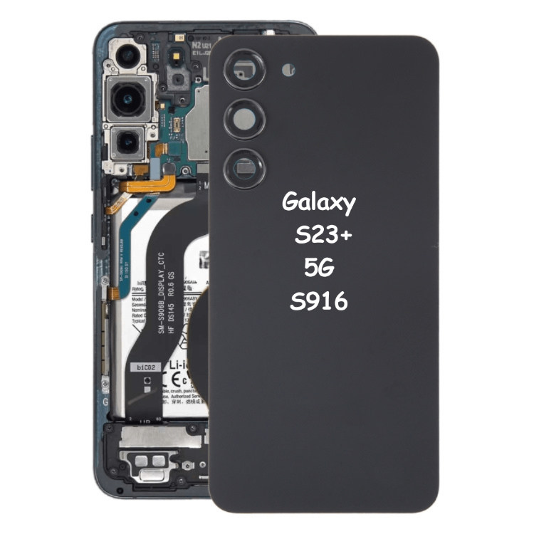 Battery Back Cover with Camera Lens Cover For Samsung Galaxy S23+ 5G S916 (Phantom Black) - Best Cell Phone Parts Distributor in Canada, Parts Source