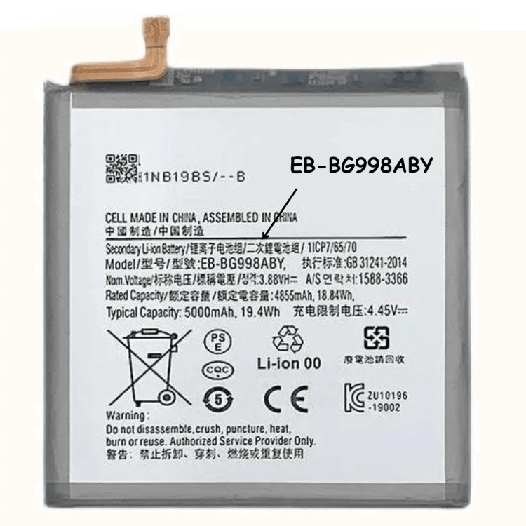 EB-BG998ABY Battery 5000mAh For Samsung Galaxy S21 Ultra G998B - Best Cell Phone Parts Distributor in Canada, Parts Source