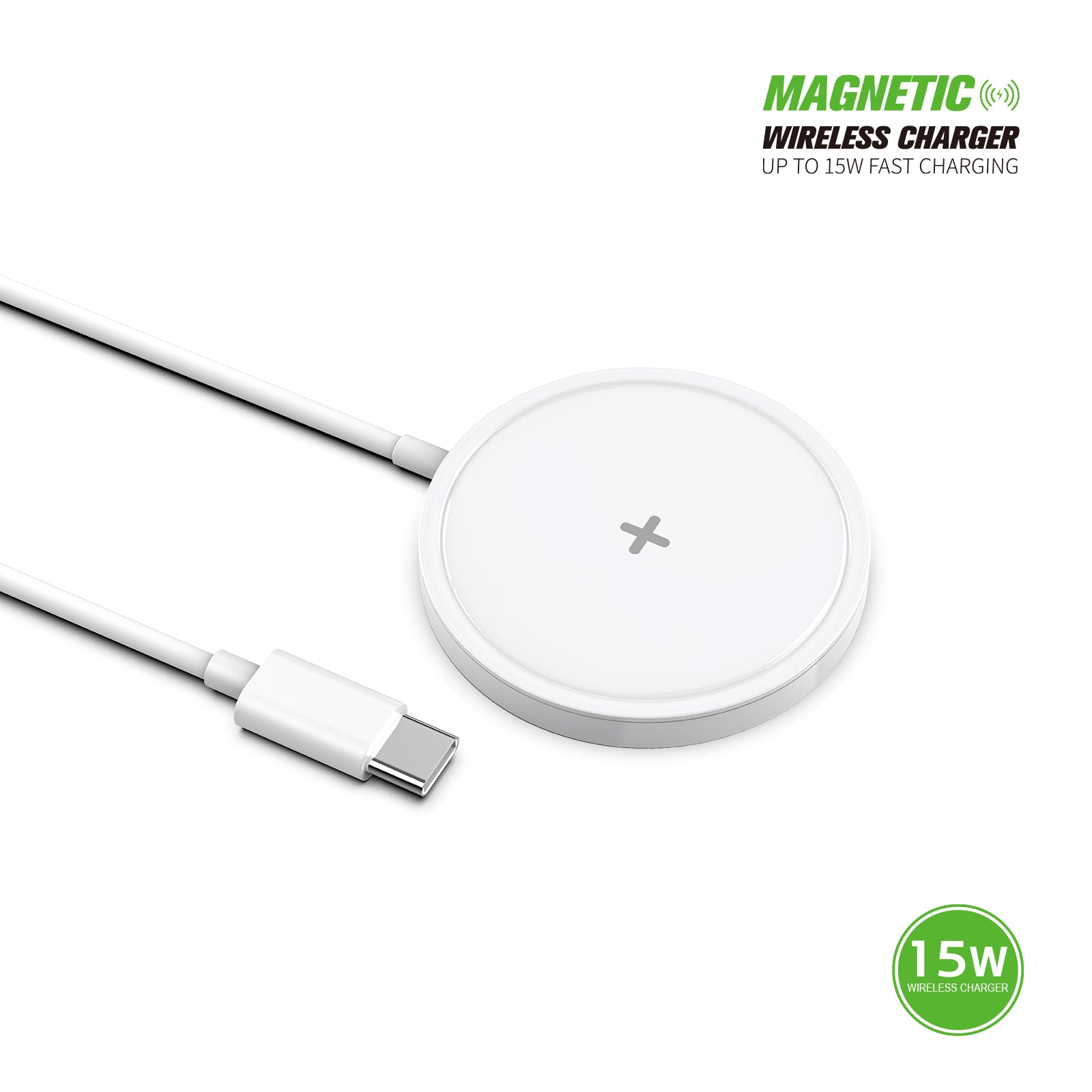 Chargeur sans fil magnétique 15 W avec adaptateur PD pour iPhone 