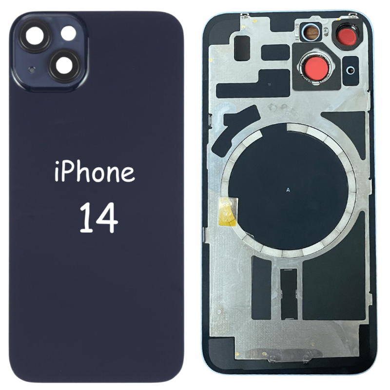 High quality Back Glass With Steel Plate & MagSafe Magnet Pre-Installed For iPhone 14 (Black) - Best Cell Phone Parts Distributor in Canada, Parts Source