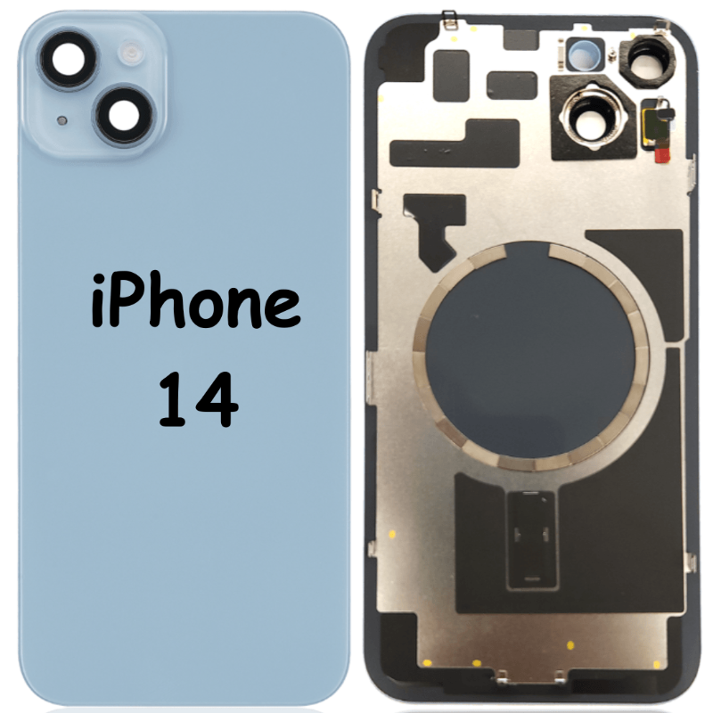High quality Back Glass With Steel Plate & MagSafe Magnet Pre-Installed For iPhone 14 (Blue) - Best Cell Phone Parts Distributor in Canada, Parts Source