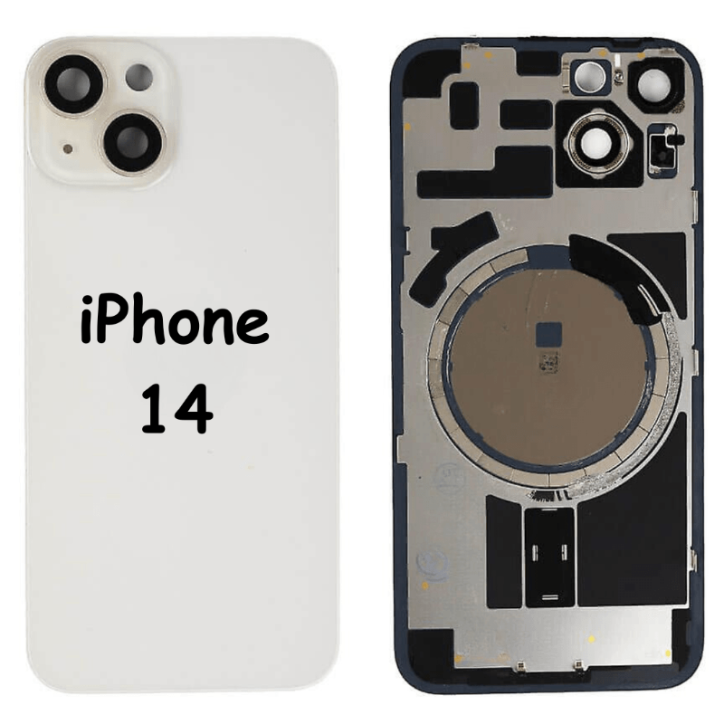 High quality Back Glass With Steel Plate & MagSafe Magnet Pre-Installed For iPhone 14 (Starlight) (SILVER) - Best Cell Phone Parts Distributor in Canada, Parts Source
