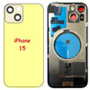 Back Cover Glass for iPhone 15 with Camera Lens Cover + MagSafe Magnet (Yellow)