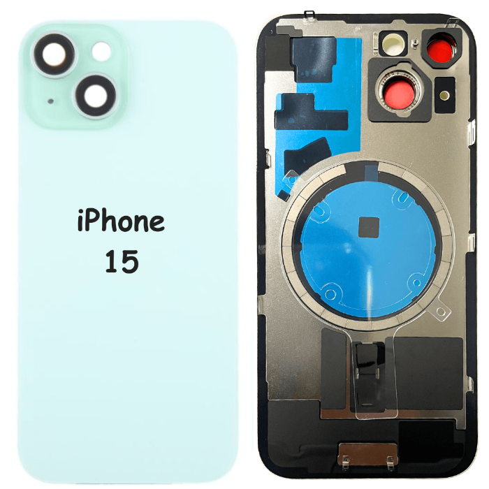 iPhone 15 Battery Back Glass Cover with Camera Lens Cover + MagSafe Magnet (Green) - Best Cell Phone Parts Distributor in Canada, Parts Source