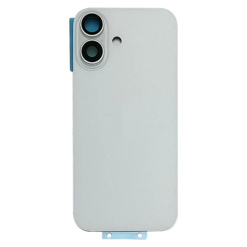 Back Cover Glass for iPhone 16 with Camera Lens Cover + MagSafe Magnet (White)