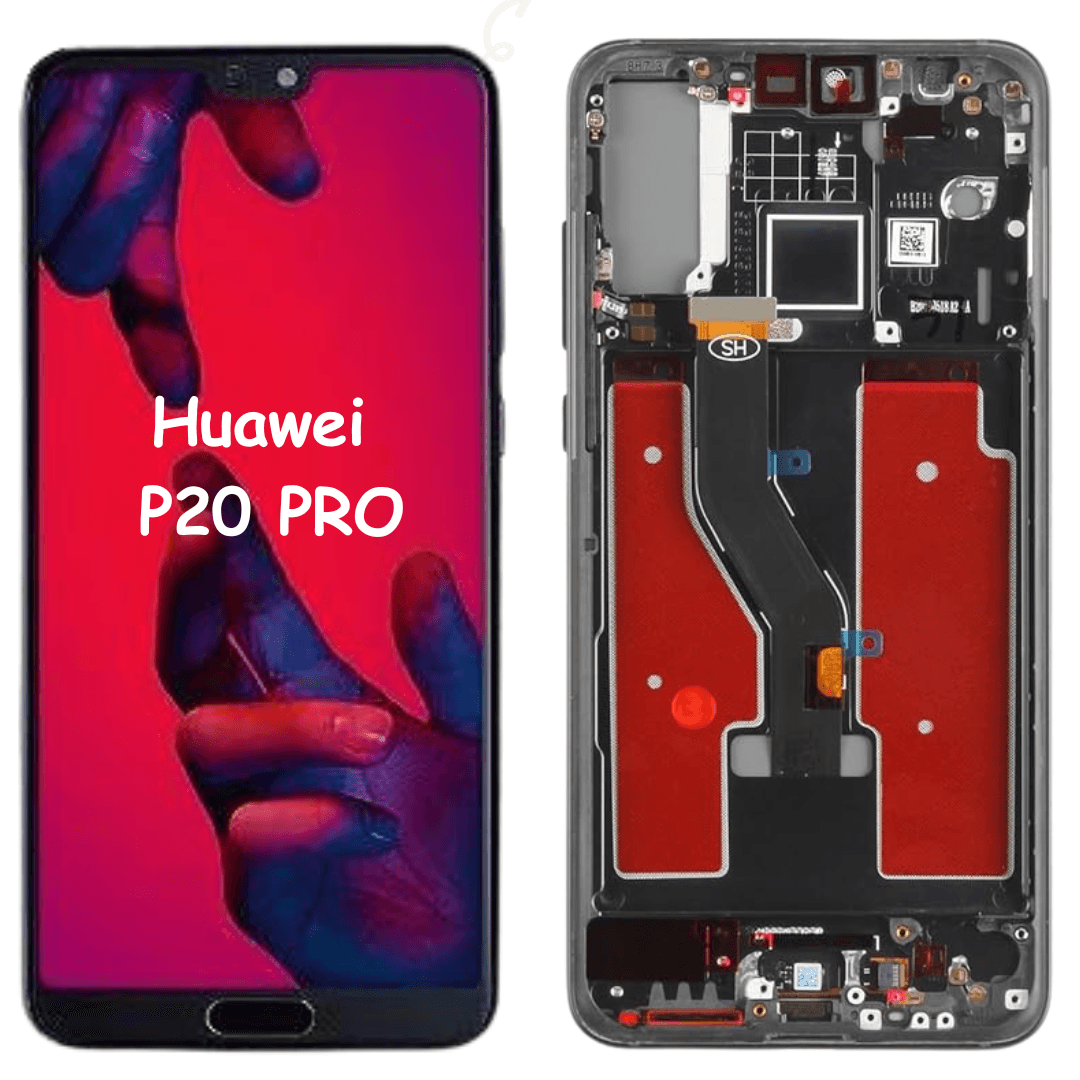 LCD Display Touch Screen Digitizer Assembly For Huawei P20 Pro CLT-L29C CLT-L29 61(with Frame) (Black) - Best Cell Phone Parts Distributor in Canada, Parts Source