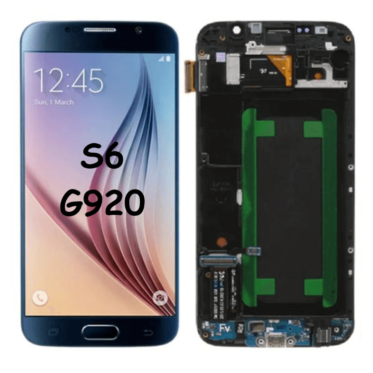 LCD Screen & Digitizer Full Assembly with Frame For Samsung Galaxy S6 SM G920F (Blue) - Best Cell Phone Parts Distributor in Canada, Parts Source