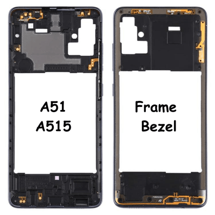 Middle Frame Bezel Plate for Samsung Galaxy A51 (Black) - Best Cell Phone Parts Distributor in Canada, Parts Source