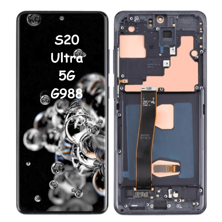 OLED Screen Digitizer Assembly with Frame for Samsung Galaxy S20 Ultra 5G G988 (Service Pack)-Cosmic Black - Best Cell Phone Parts Distributor in Canada, Parts Source