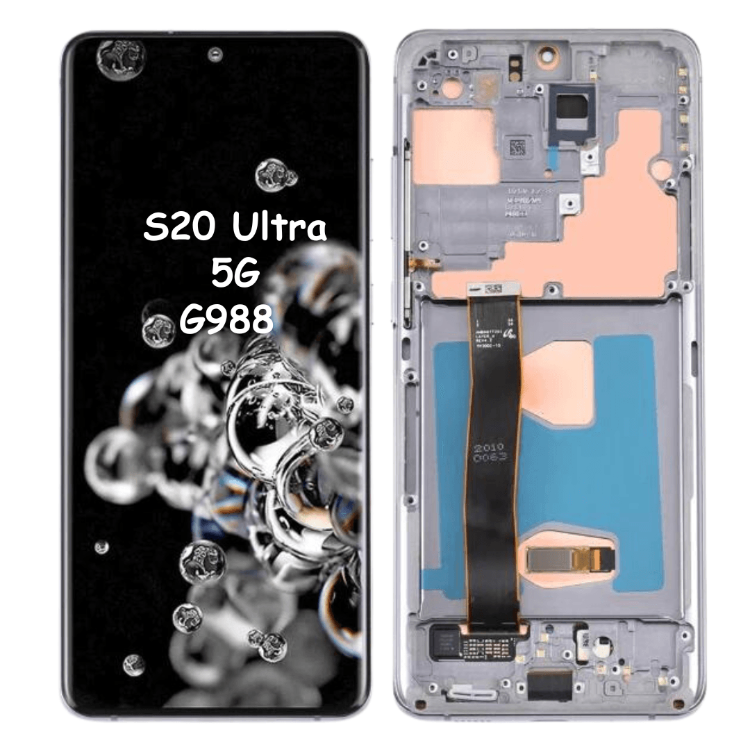 OLED Screen Digitizer Assembly with Frame for Samsung Galaxy S20 Ultra 5G G988 (Service Pack)-Cosmic Gray - Best Cell Phone Parts Distributor in Canada, Parts Source