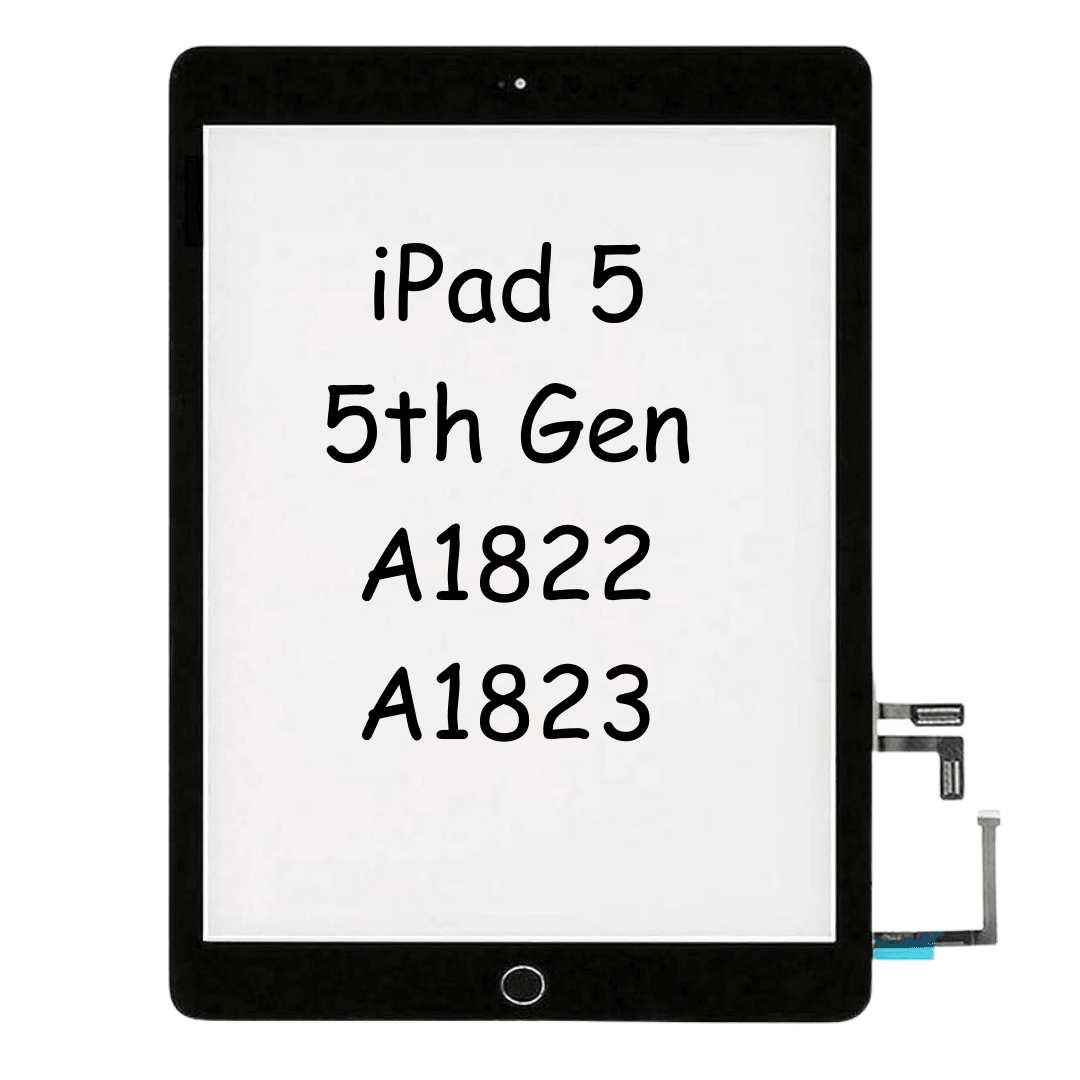 Touch Digitizer Glass with Home Button Flex and Adhesive For iPad 5 5th Gen A1822 A1823 (Black) - Best Cell Phone Parts Distributor in Canada, Parts Source