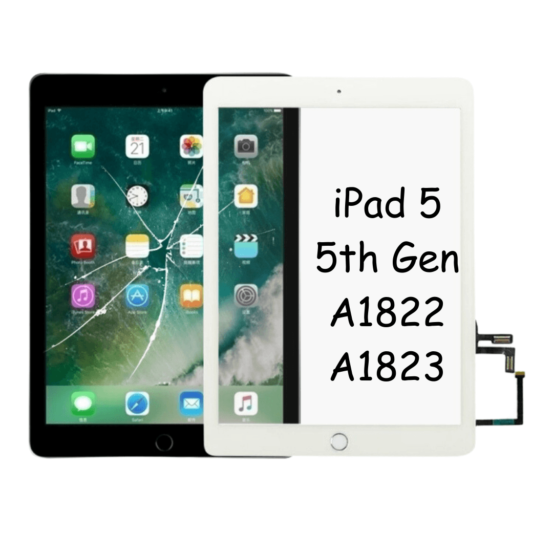 Touch Digitizer Glass with Home Button Flex and Adhesive For iPad 5 5th Gen A1822 A1823 (White) - Best Cell Phone Parts Distributor in Canada, Parts Source