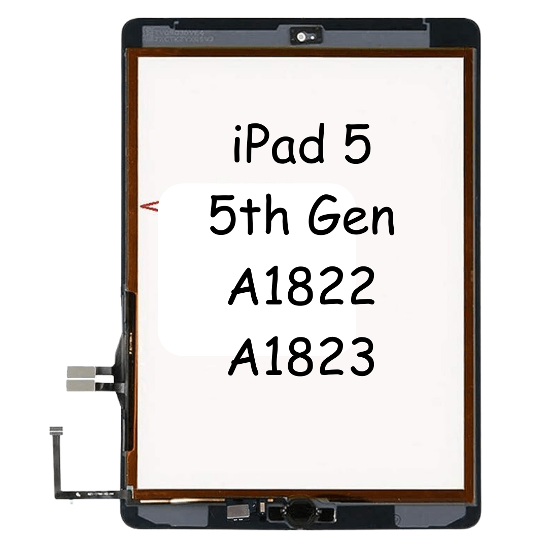 Touch Digitizer Glass with Home Button Flex and Adhesive For iPad 5 5th Gen A1822 A1823 (White) - Best Cell Phone Parts Distributor in Canada, Parts Source