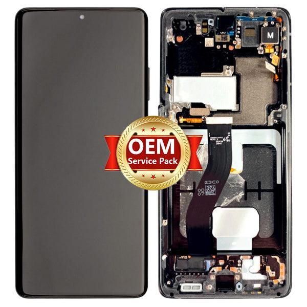 AMOLED LCD Screen Digitizer Full Assembly with Frame For Samsung Galaxy S21 Ultra 5G G998 (Phantom Black) - Best Cell Phone Parts Distributor in Canada, Parts Source