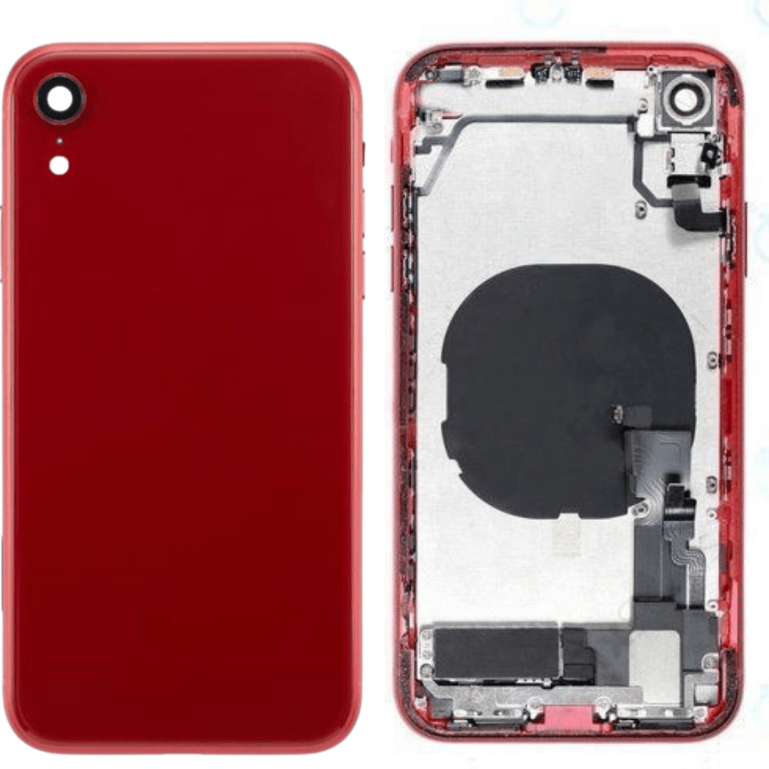 Back Housing With SIM Card Tray & Side Keys & Power + Volume Flex Cable for iPhone XR (RED) - Best Cell Phone Parts Distributor in Canada, Parts Source