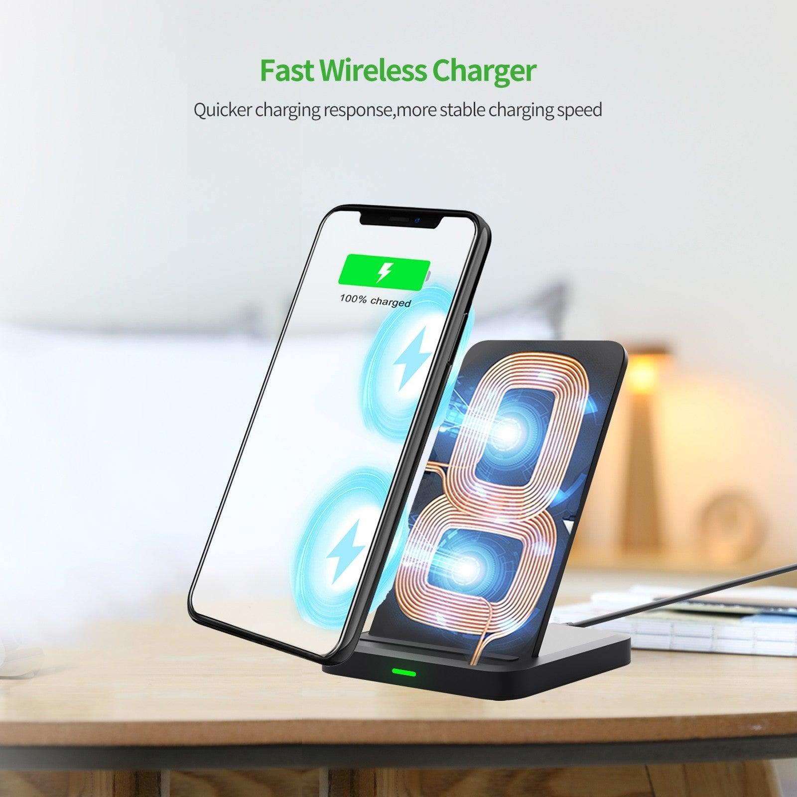 Esoulk QI 10W Wireless Desktop Double coil Wireless Fast Charger EW03PBK - Best Cell Phone Parts Distributor in Canada
