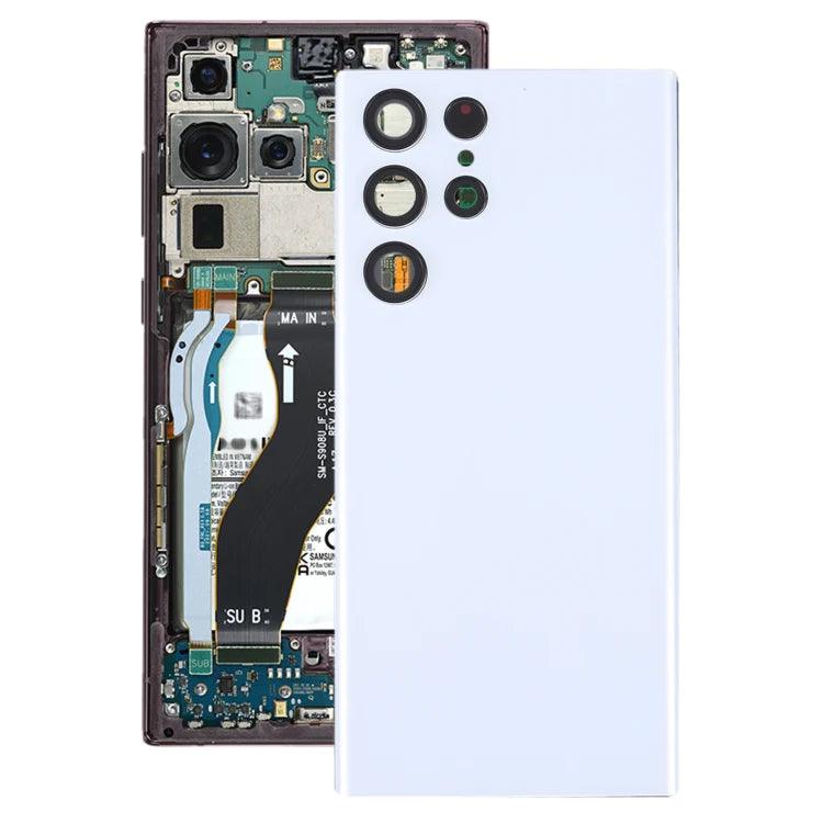 For Samsung Galaxy S22 Ultra 5G SM-S908B Battery Back Cover with Camera Lens Cover (White) - Best Cell Phone Parts Distributor in Canada, Parts Source