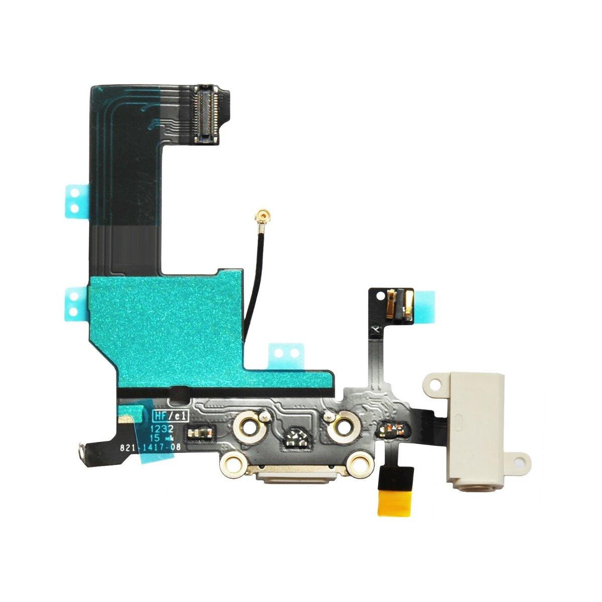  Charging Port Flex White iPhone 5S - Best Cell Phone Parts Distributor in Canada