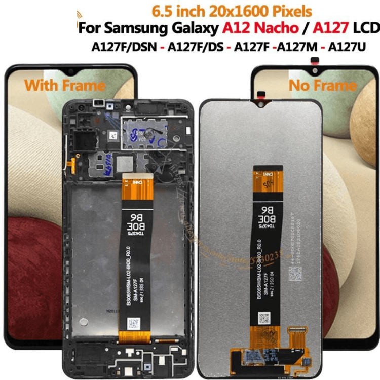 Samsung Galaxy A12 Nacho A127 LCD Display WIth Frame Touch Panel Screen Digitizer Assembly For Samsung A127F,A127M,A127U - Best Cell Phone Parts Distributor in Canada, Parts Source